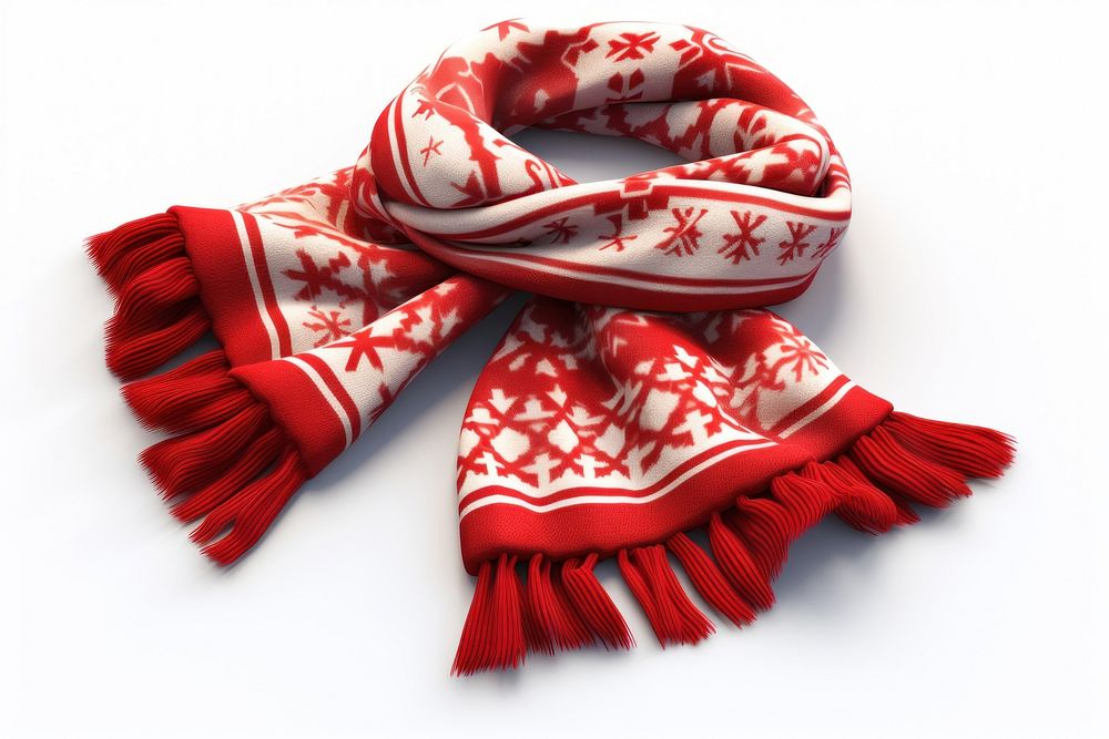Christmas scarf white background celebration snowflake. AI generated Image by rawpixel.