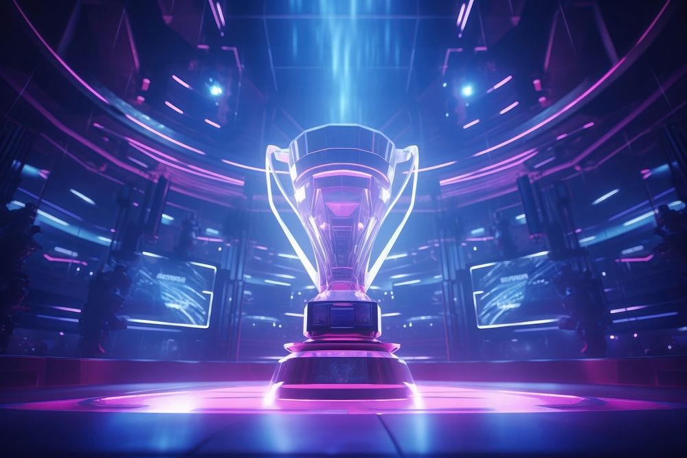 Trophy esports light lighting. AI generated Image by rawpixel.