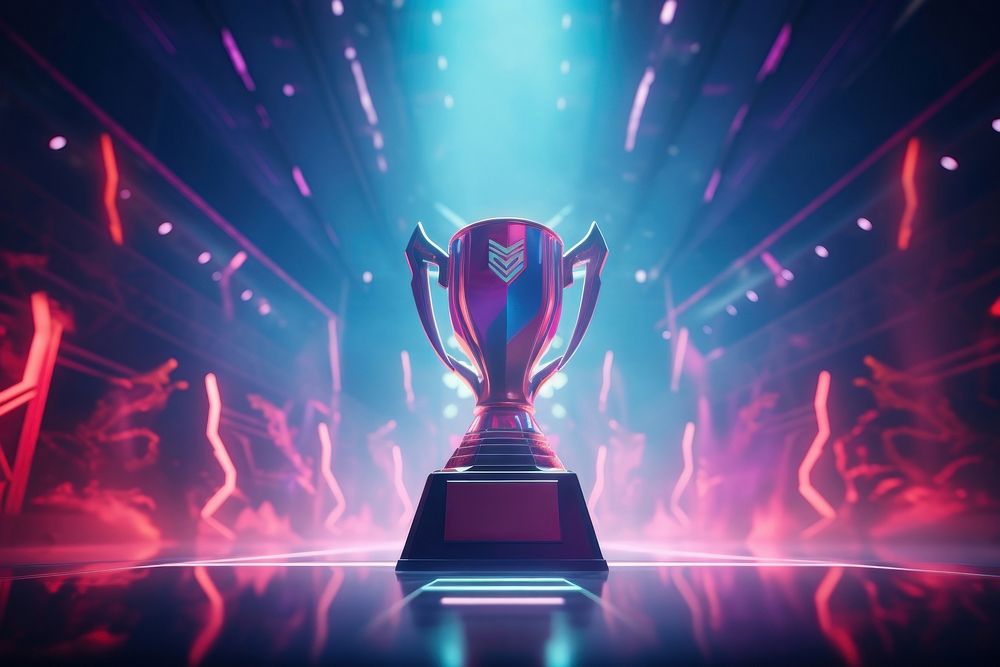 Trophy esports light red. AI generated Image by rawpixel.