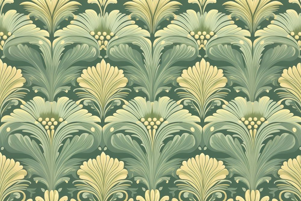 Vintage pattern muted green plant leaf backgrounds. AI generated Image by rawpixel.