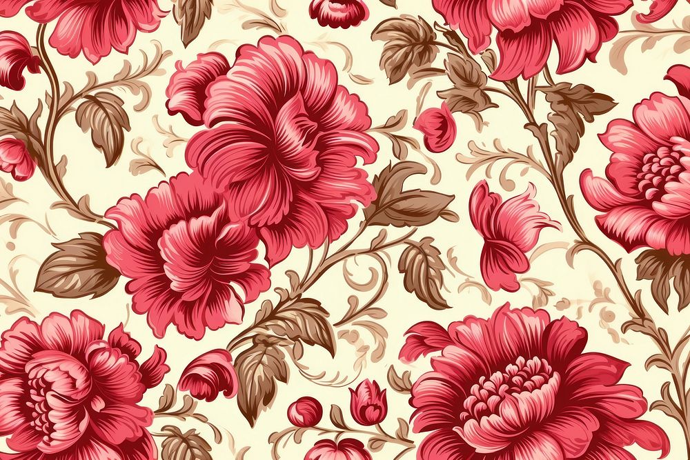 Vintage pattern muted red flower plant inflorescence