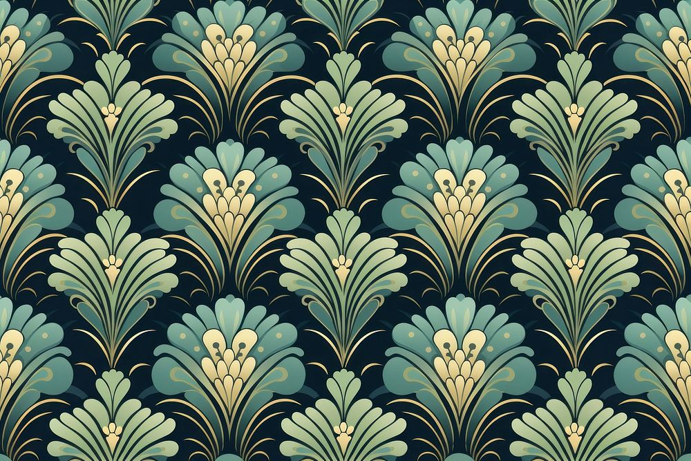 Vintage pattern muted teal art backgrounds repetition. AI generated Image by rawpixel.