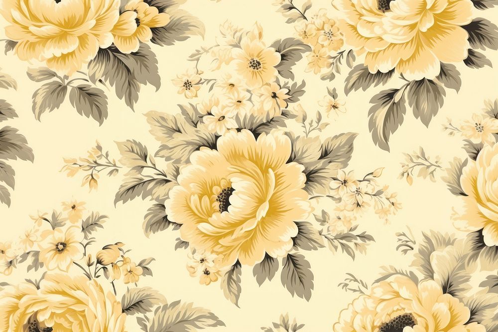 Vintage pattern muted yellow flower inflorescence backgrounds. AI generated Image by rawpixel.