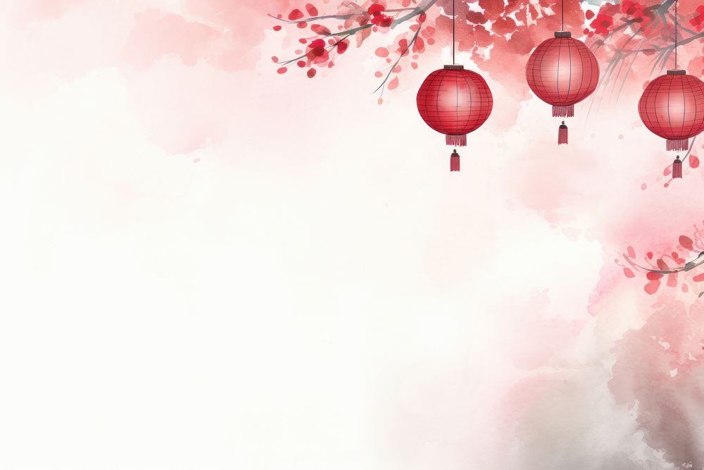 Chinese New Year lantern backgrounds plant. AI generated Image by rawpixel.