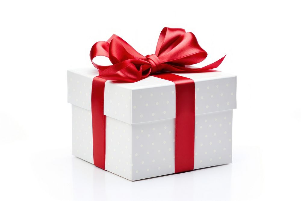 Gift box bow red white background. AI generated Image by rawpixel.