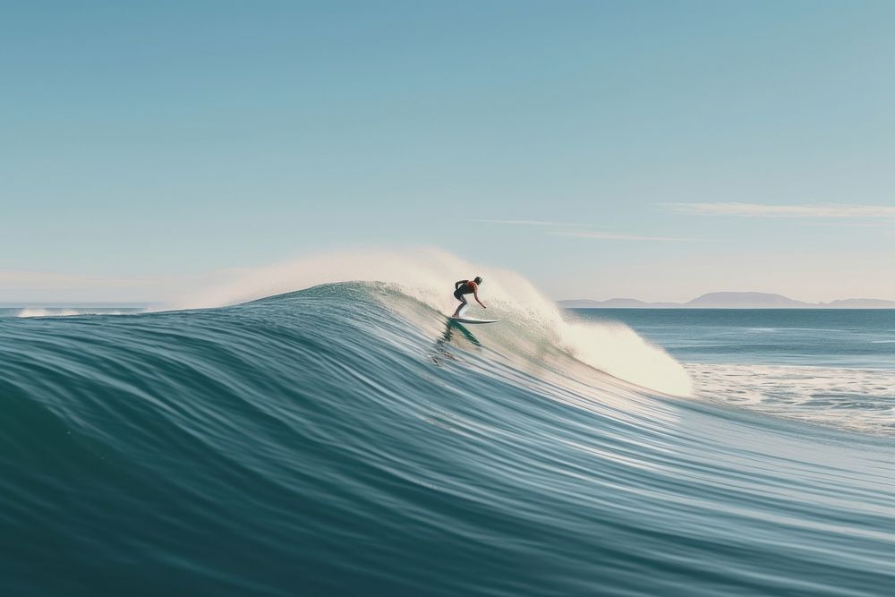 Surfing ocean outdoors nature. AI generated Image by rawpixel.