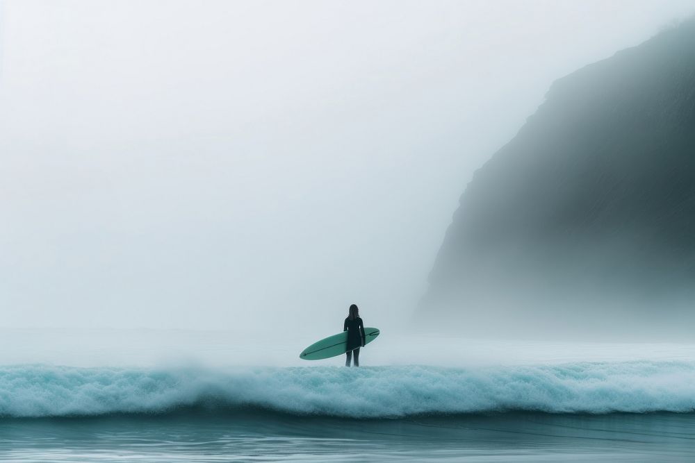 Surfing ocean outdoors nature. AI generated Image by rawpixel.