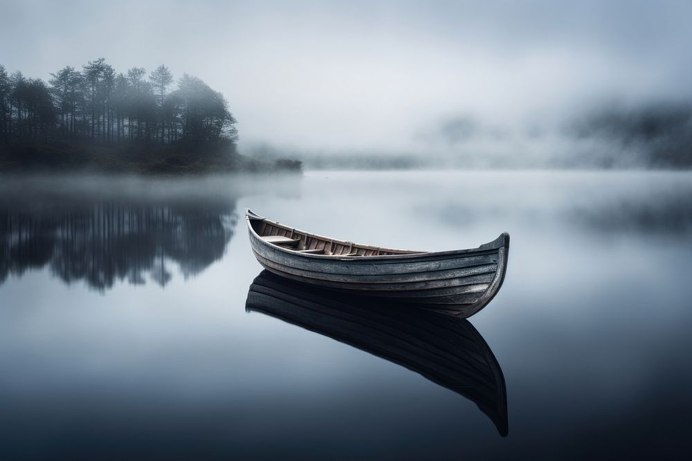 Lake boat rowboat vehicle. AI generated Image by rawpixel.