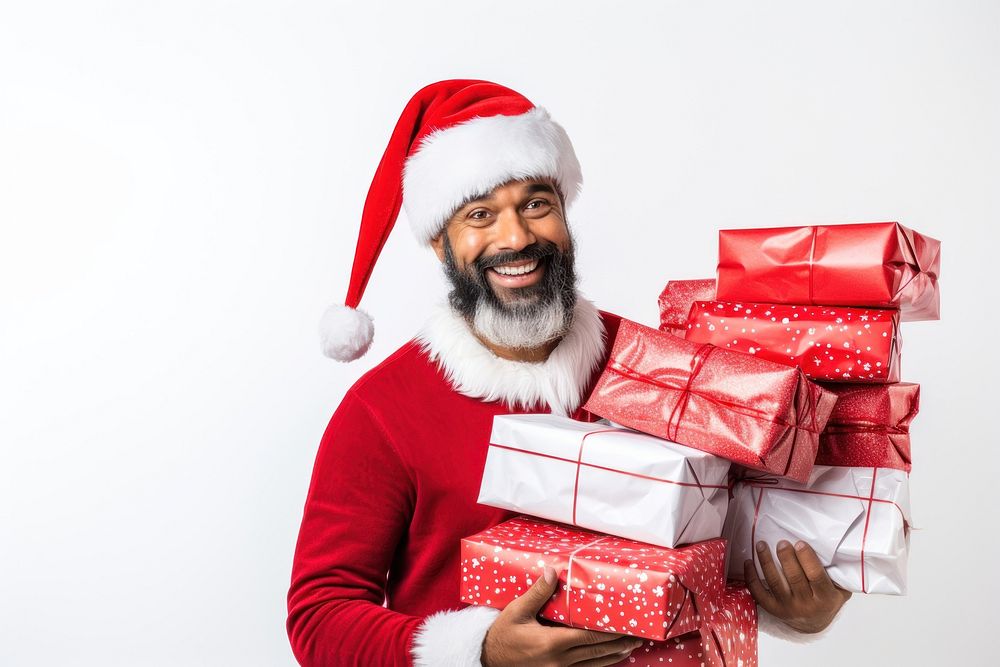 Xmas Shopping christmas portrait smiling. AI generated Image by rawpixel.
