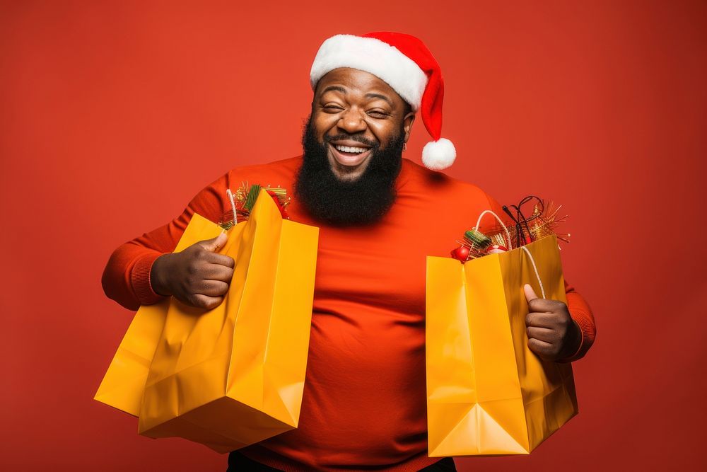 Xmas Shopping Concept christmas portrait smiling. AI generated Image by rawpixel.
