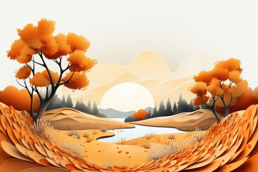 Autumn landscape outdoors nature desert. AI generated Image by rawpixel.