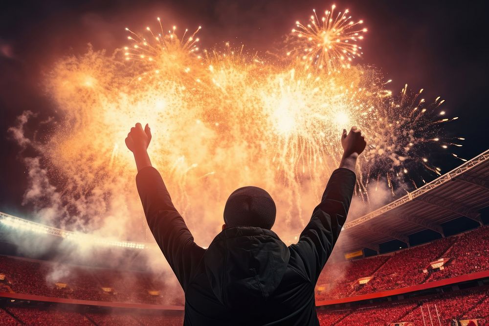Firework Soccer fireworks cheering. AI generated Image by rawpixel.