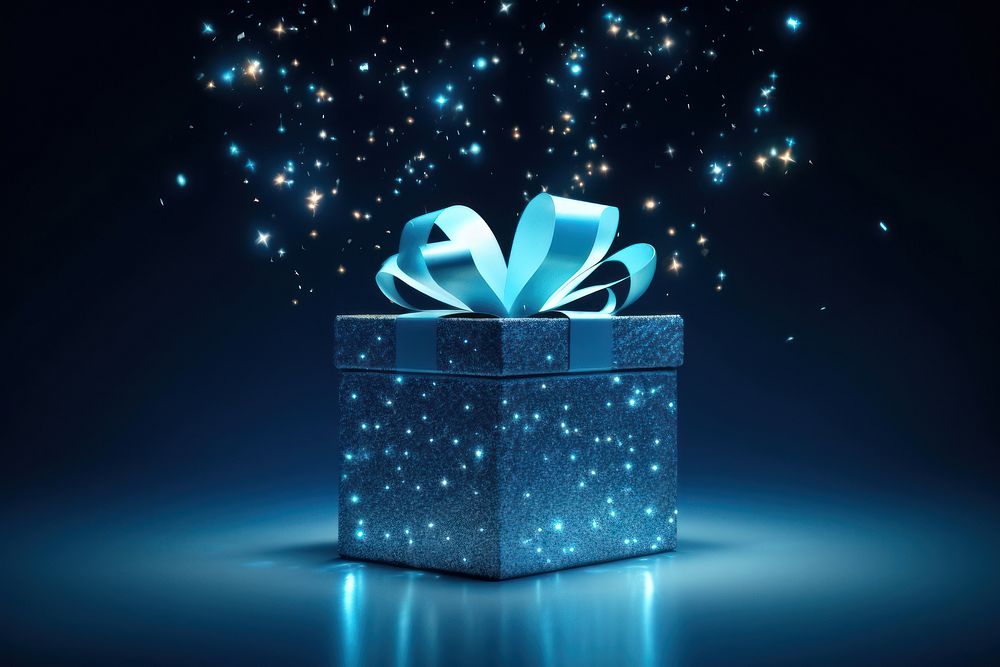 Gift box light blue. AI generated Image by rawpixel.