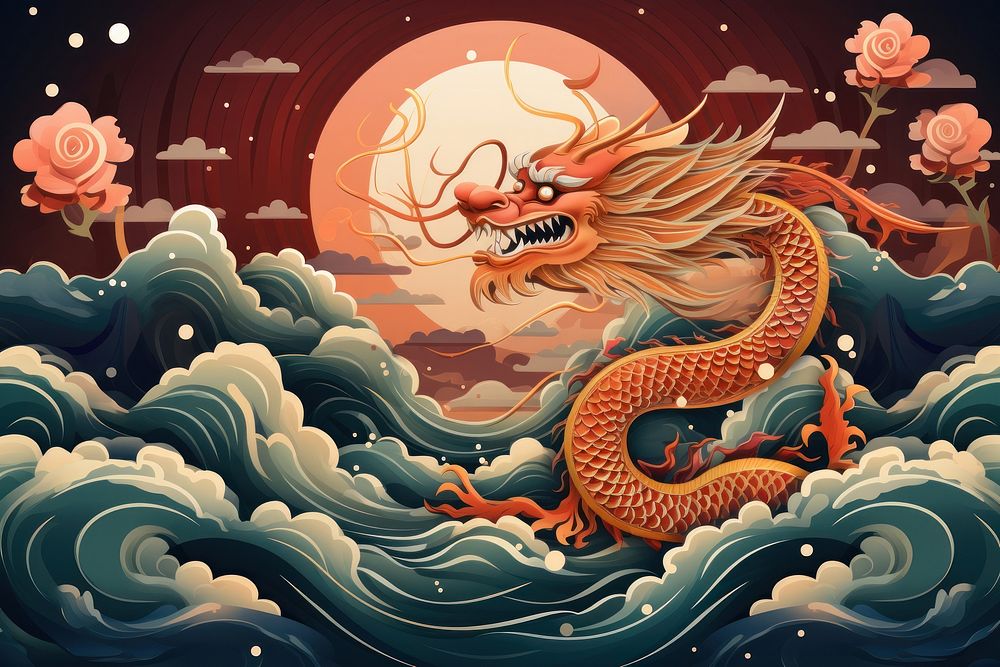 Dragon Chinese representation creativity. AI generated Image by rawpixel.