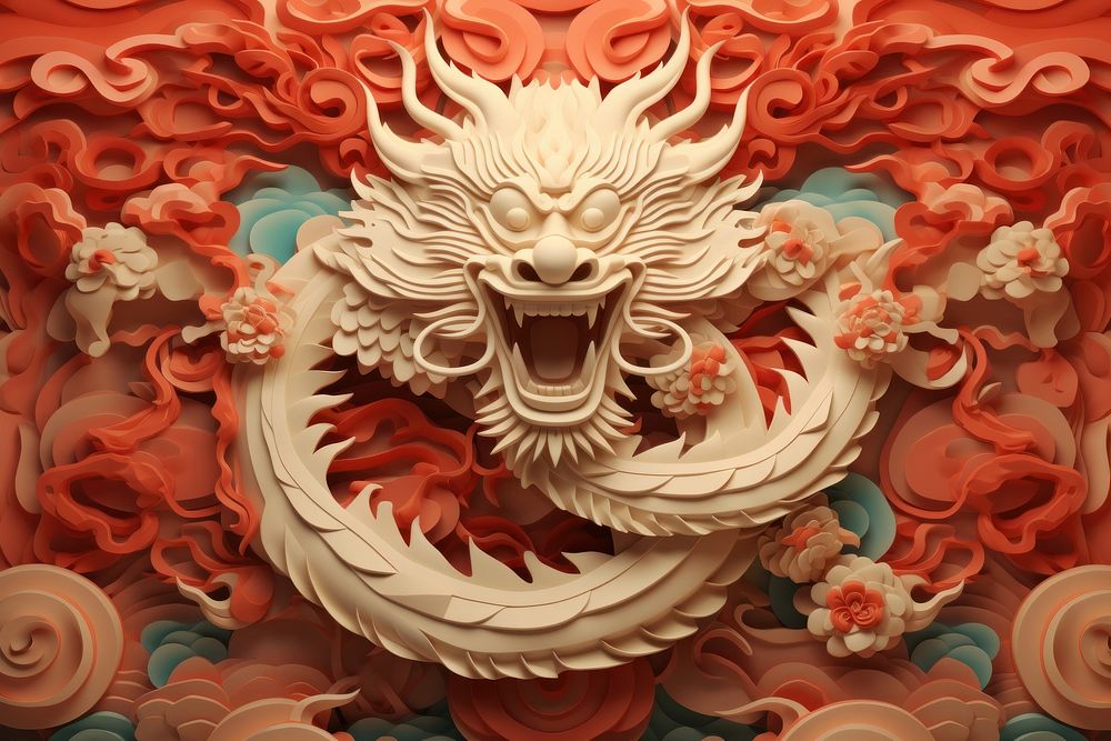 Dragon Chinese backgrounds craft. AI generated Image by rawpixel.