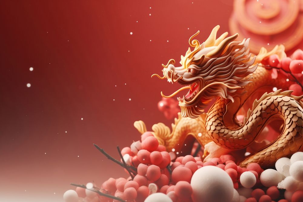 Dragon Chinese holiday celebration. AI generated Image by rawpixel.