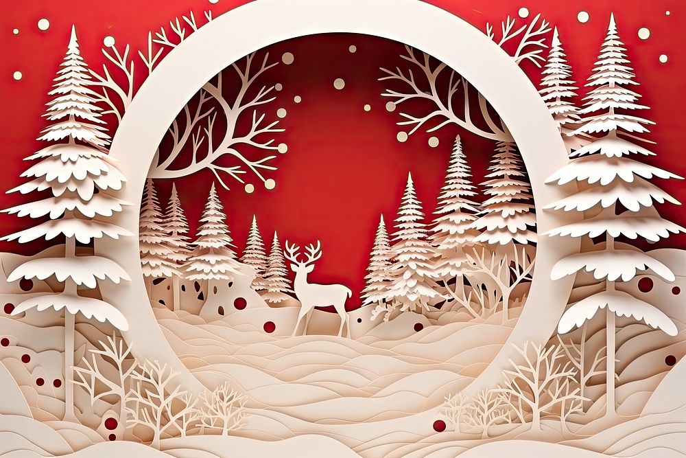 Christmas snow red celebration. AI generated Image by rawpixel.