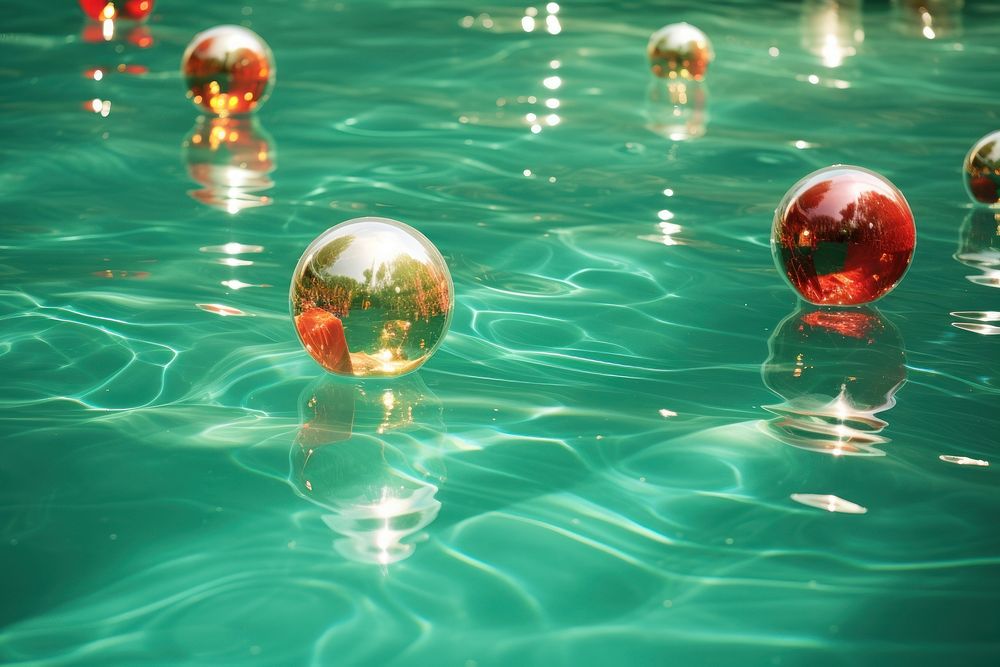 Christmas baubles floating sphere sports. AI generated Image by rawpixel.