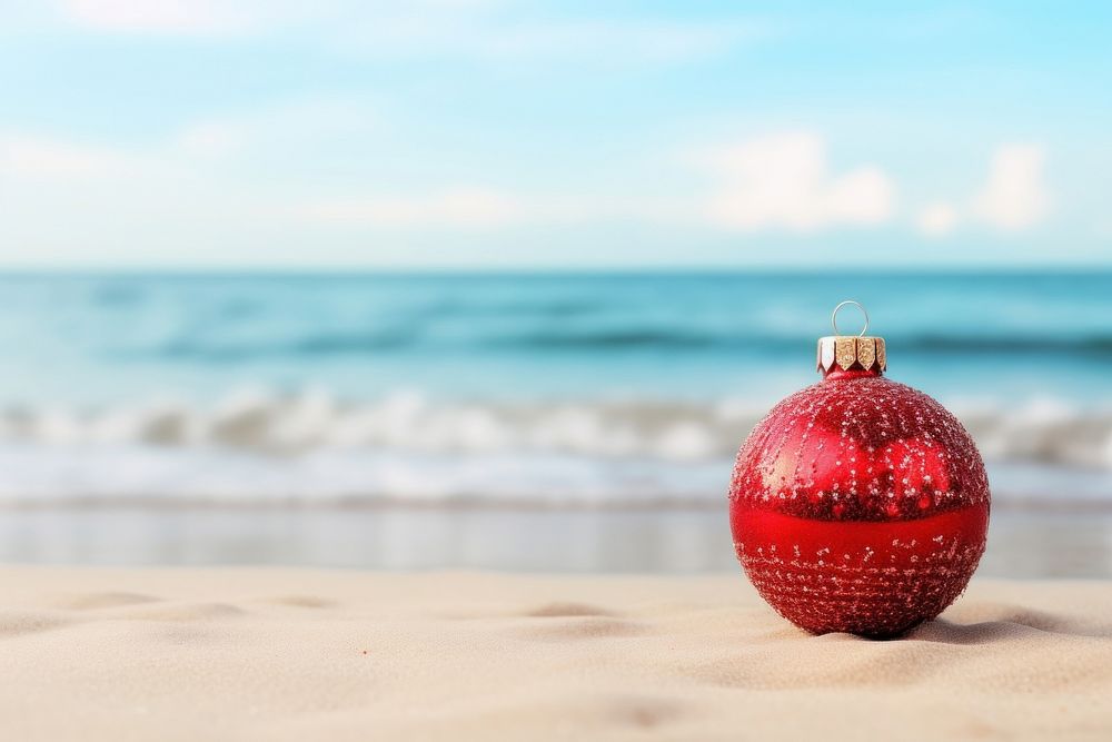 Christmas background christmas beach decoration. AI generated Image by rawpixel.