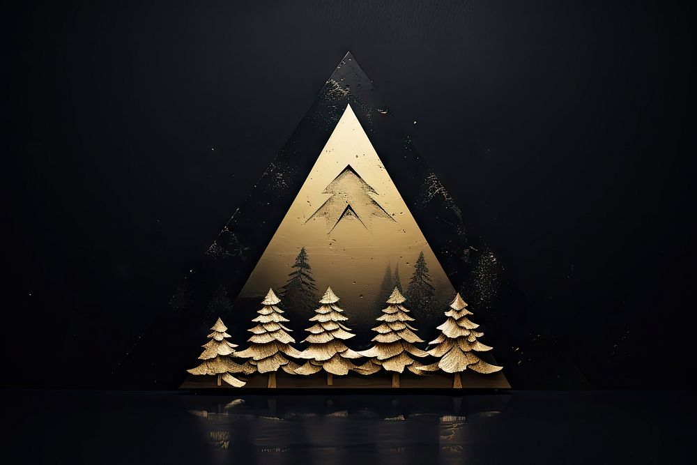 Christmas christmas triangle nature. AI generated Image by rawpixel.