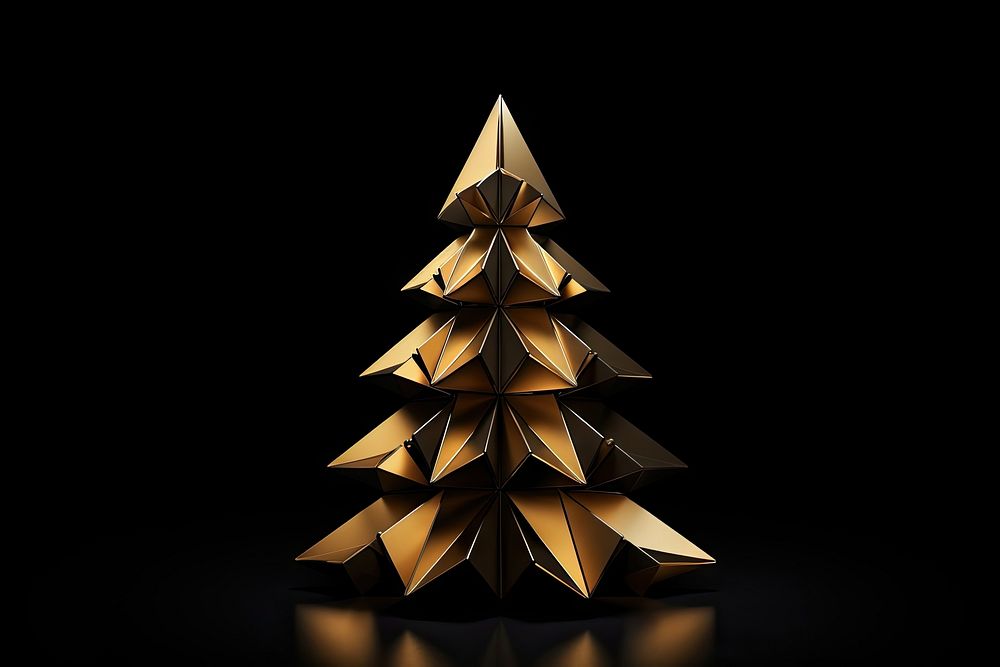 Christmas christmas triangle origami. AI generated Image by rawpixel.