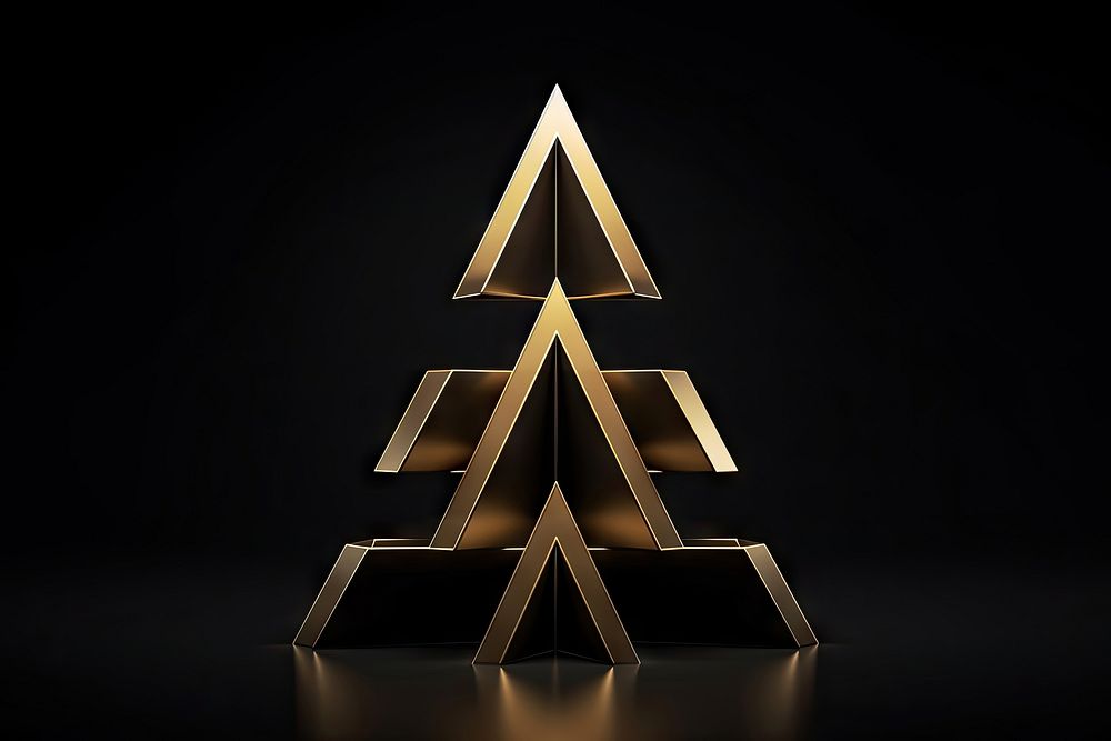 Christmas christmas gold tree. AI generated Image by rawpixel.