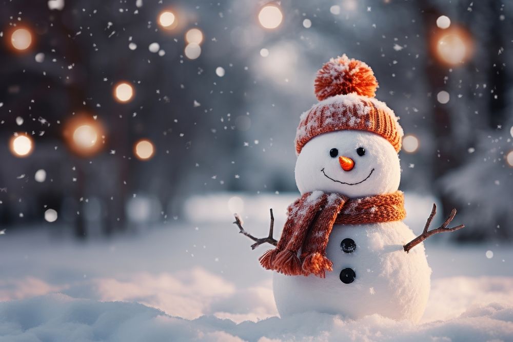 Christmas snowman winter decoration. AI generated Image by rawpixel.