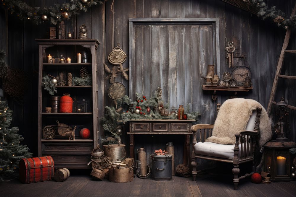 Christmas architecture furniture building. AI generated Image by rawpixel.