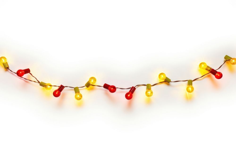 Christmas Lights white background illuminated Free Photo Illustration