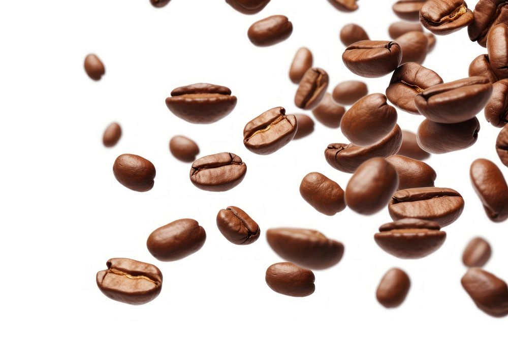 Flying coffee backgrounds white background. AI generated Image by rawpixel.