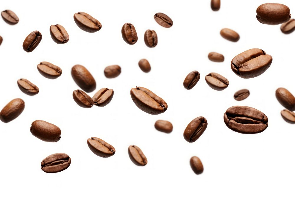 Flying coffee backgrounds white background. AI generated Image by rawpixel.