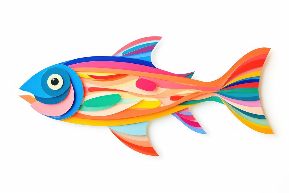 Fish animal white background creativity. AI generated Image by rawpixel.