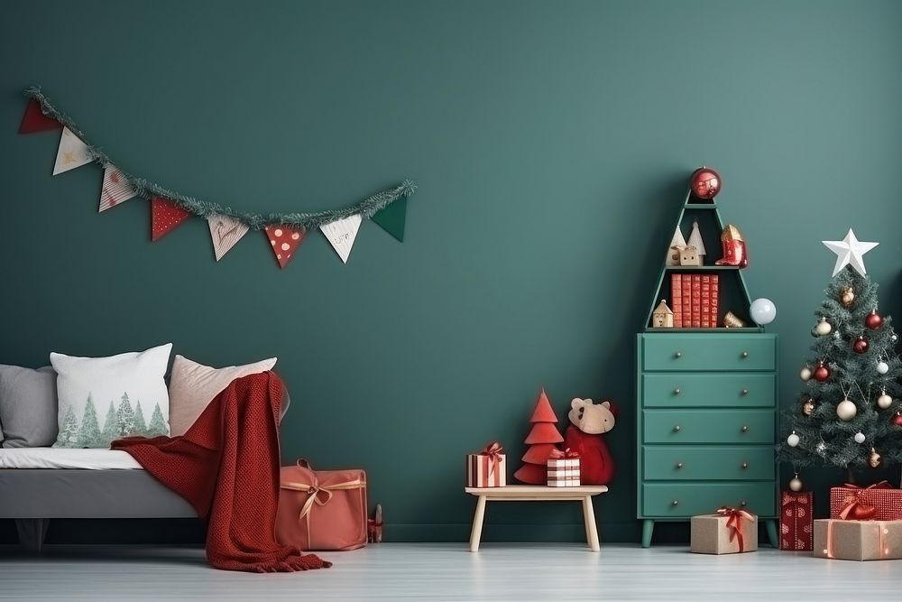 Christmas decoration furniture room. AI generated Image by rawpixel.