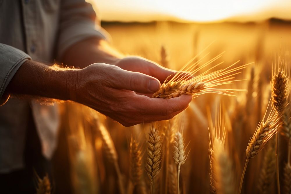 Wheat farmer field outdoors. AI generated Image by rawpixel.