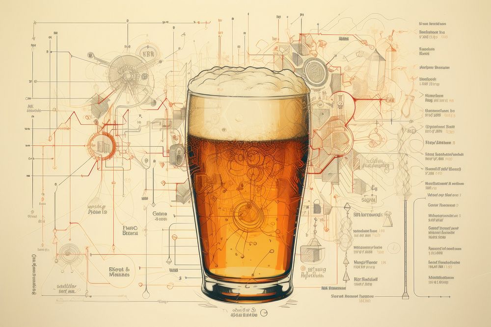 Beer beer drawing diagram. AI generated Image by rawpixel.
