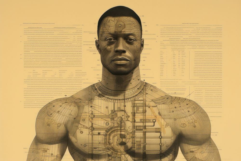 Black man portrait adult bodybuilding. AI generated Image by rawpixel.