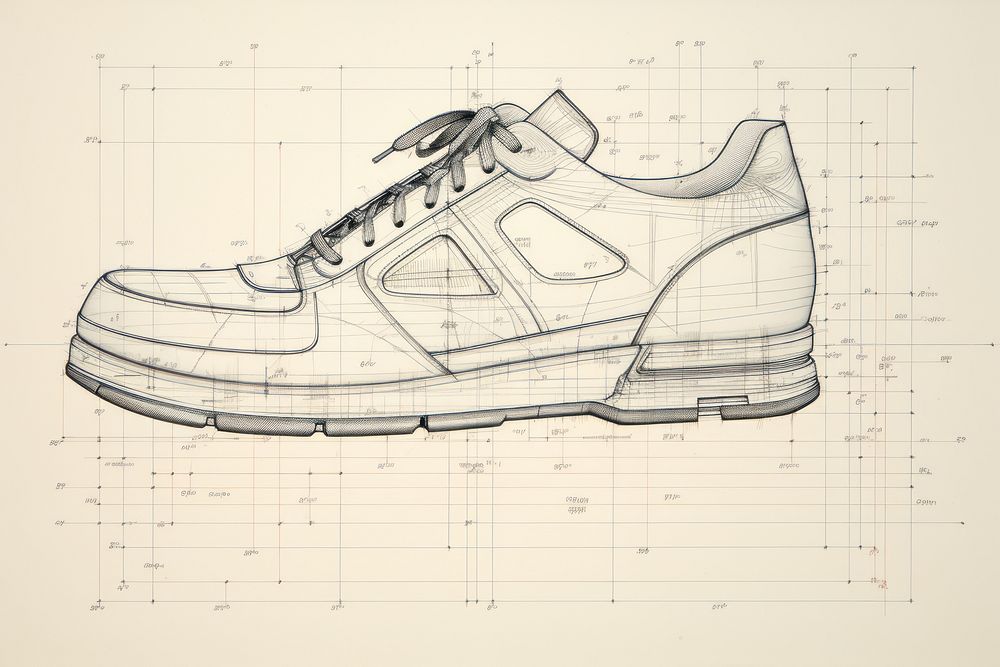 Shoe diagram footwear drawing. AI generated Image by rawpixel.