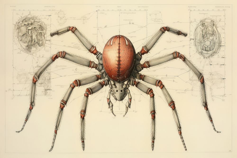 Spider drawing spider arachnid. AI generated Image by rawpixel.