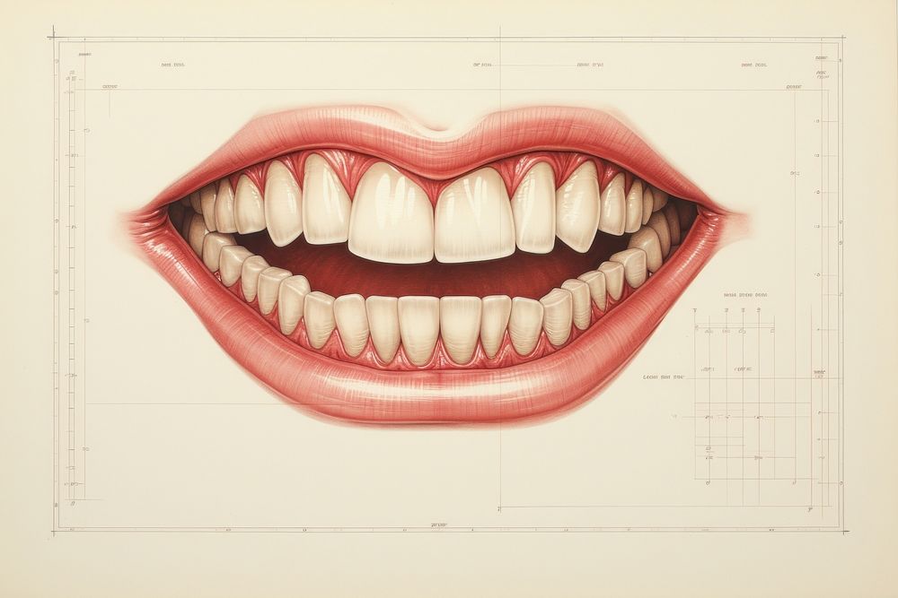 Mouth drawing teeth dentistry. AI generated Image by rawpixel.