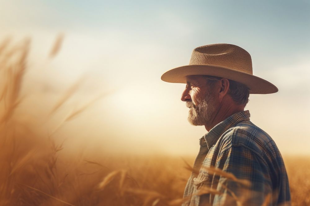 Farmer wheat outdoors portrait. AI generated Image by rawpixel.