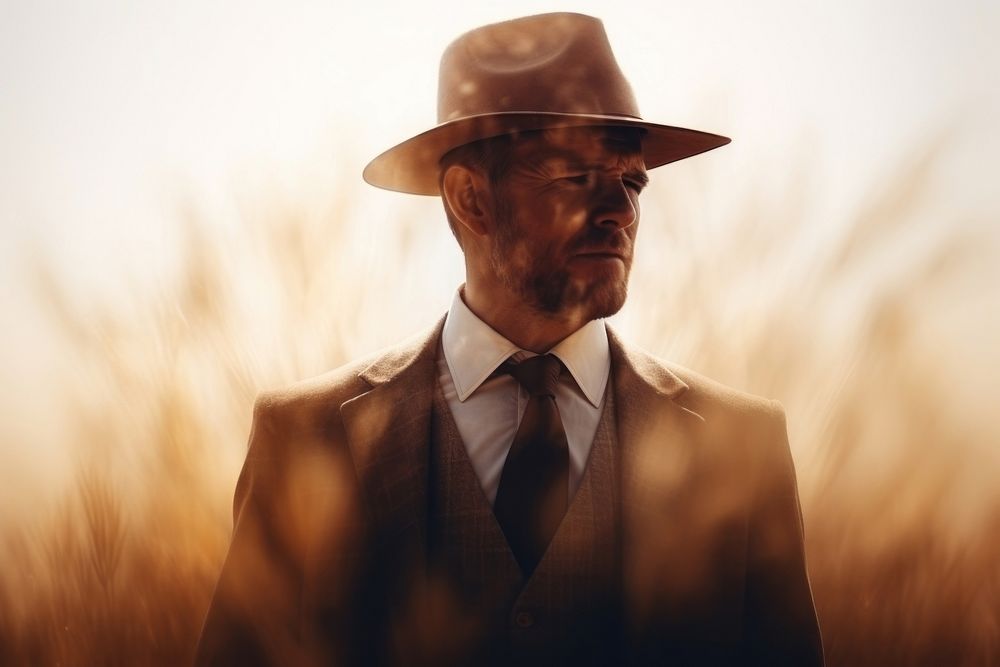 Farmer wheat portrait adult. AI generated Image by rawpixel.