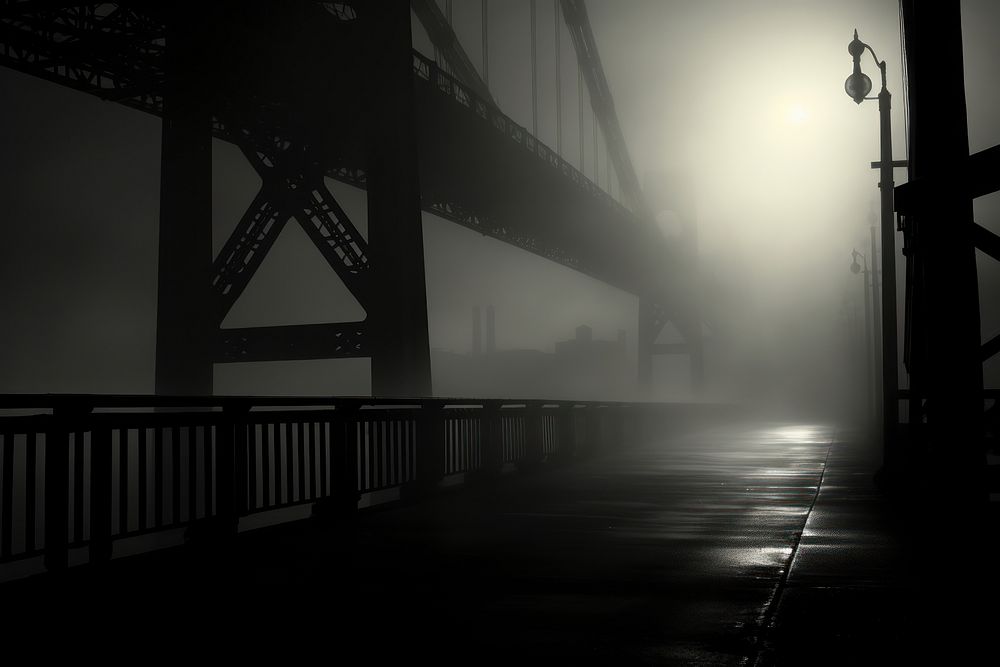 Bridge fog architecture cityscape. AI generated Image by rawpixel.