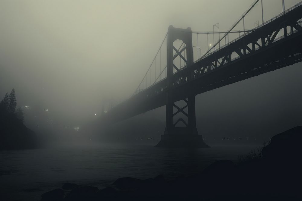 Bridge fog outdoors nature. AI generated Image by rawpixel.