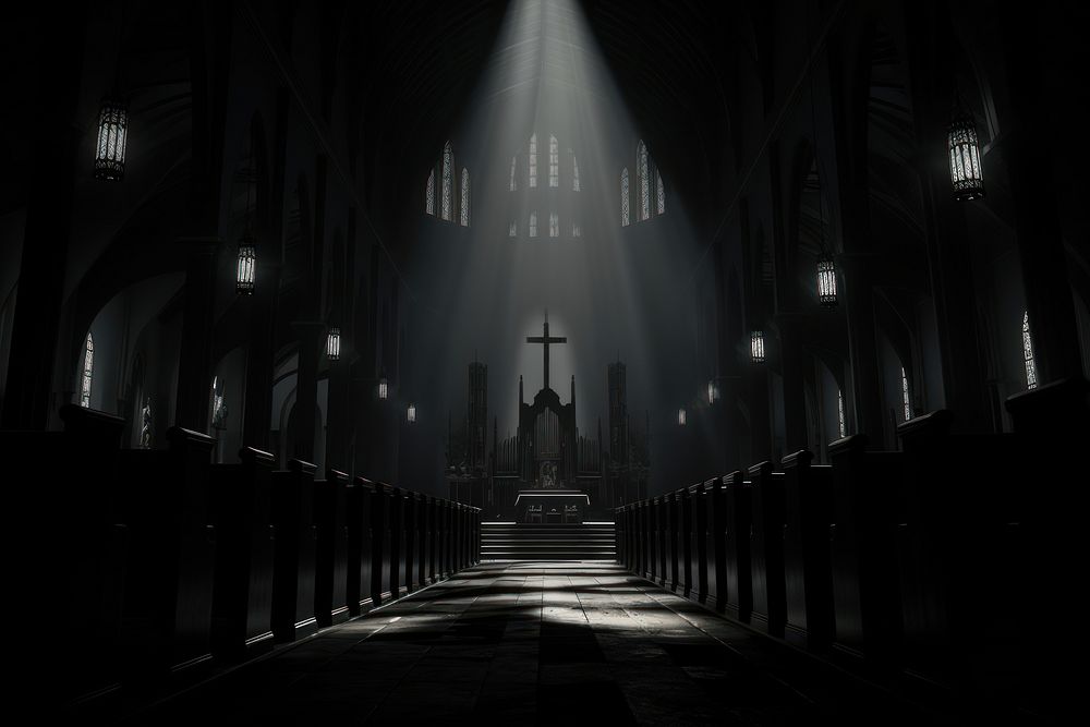 Church architecture building lighting. AI generated Image by rawpixel.