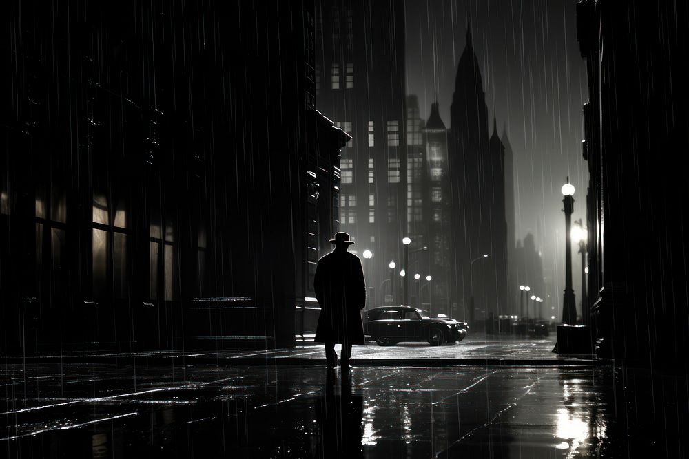 City rain city silhouette lighting. AI generated Image by rawpixel.