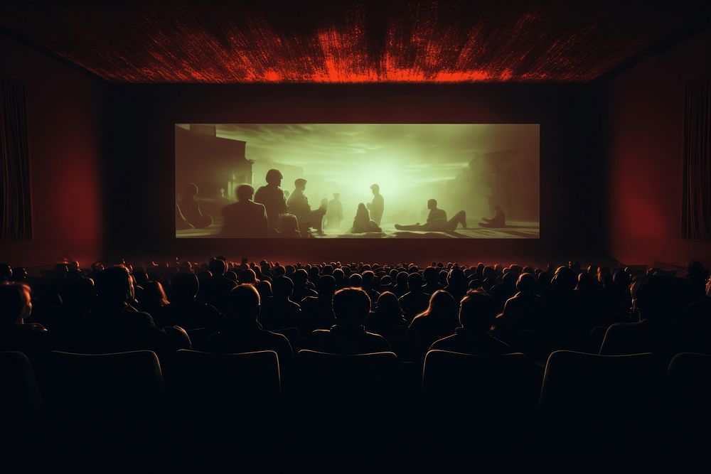 Screen auditorium cinema people. AI generated Image by rawpixel.