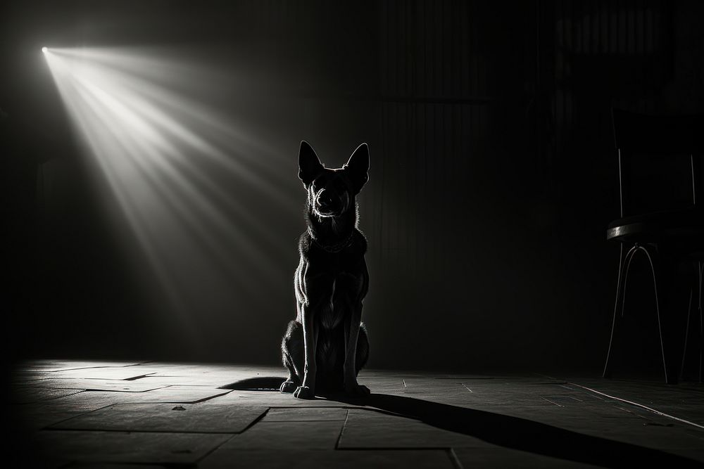 Dog light lighting mammal. AI generated Image by rawpixel.
