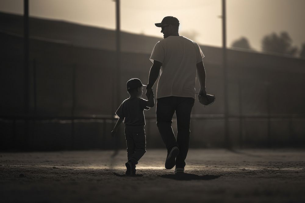 Baseball silhouette sports light. 