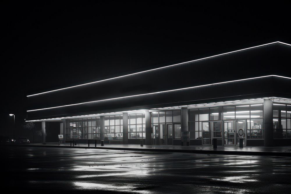 Supermarket lighting architecture building. AI generated Image by rawpixel.