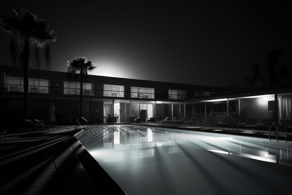 Pool architecture building outdoors. AI generated Image by rawpixel.
